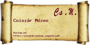 Csiszár Mózes névjegykártya